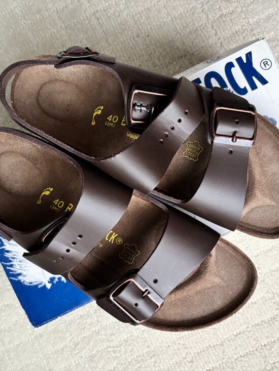 Birkenstock Shoes - NIB Birkenstock Milano Dark Brown Leather EU40 Narrow